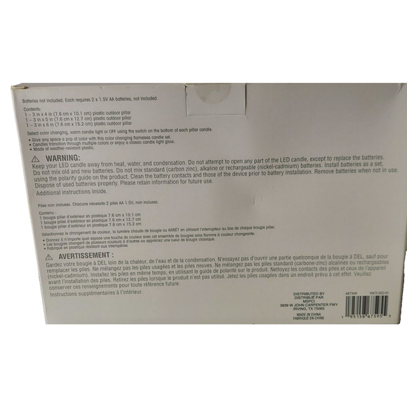 3 Color Changing LED Candles Plastic Outdoor Pillars 4" 5" 6" Timer Flameless - Picture 3 of 5